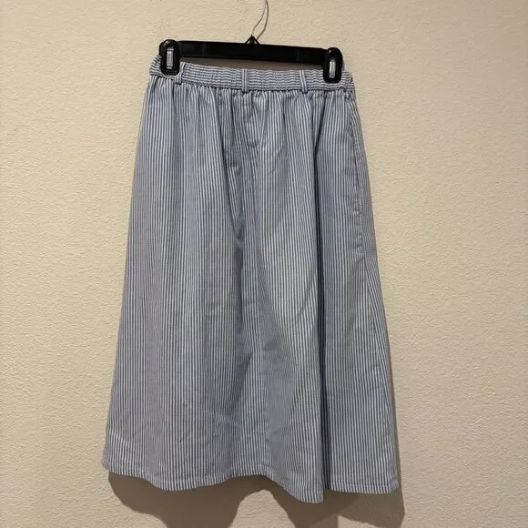 Vintage Orvis A-Line Midi Skirt Elastic Waist Buttons Down Vtg Sz 8 (24” X 26”) - Picture 2 of 7